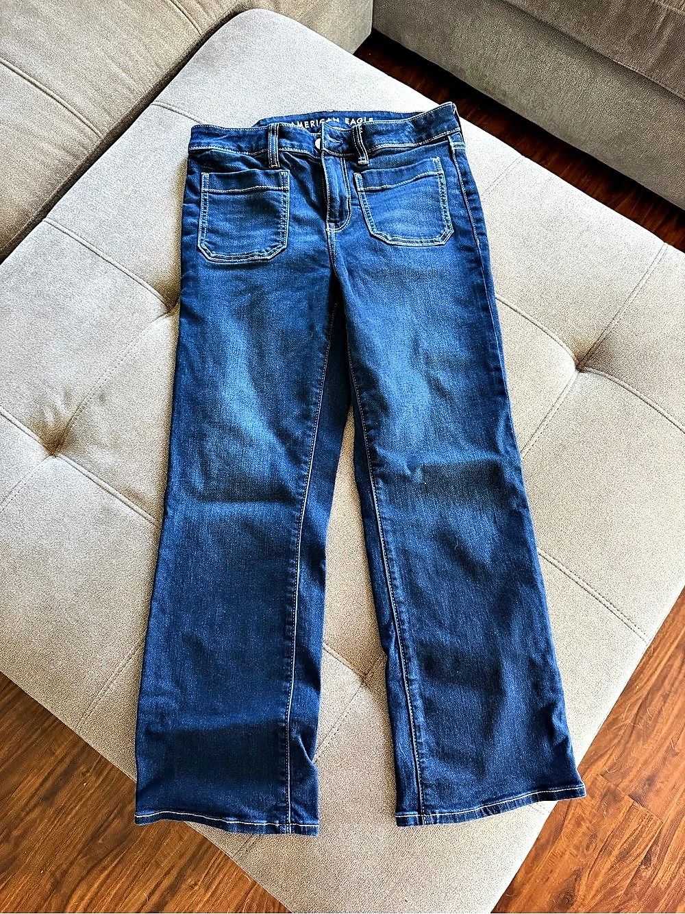 American Eagle Next Level Stretch Front Patch Pocket Cropped Jeans